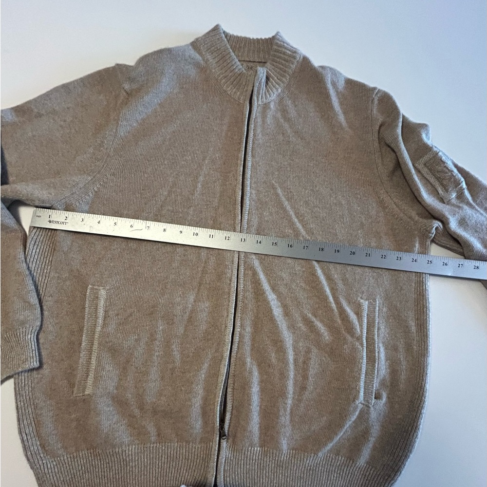 Dickey Freeman Cashmere Cardigan, Tan, Zip, Pockets, Gorgous!, Men’s Sz XL - Picture 12 of 16